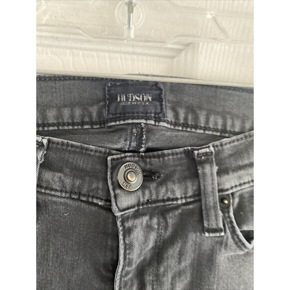 Hudson Women's 27 Krista Super Skinny Jeans Charcoal Gray Distressed Denim - Picture 4 of 6